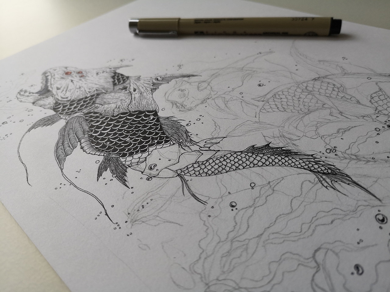 2018.09.26毣柞山海之南山经-即翼山-多怪鱼（图ZMTI5ODMyNTgw） - 绘本 - 站酷设计师毣余原创素材 - 站酷ZCOOL