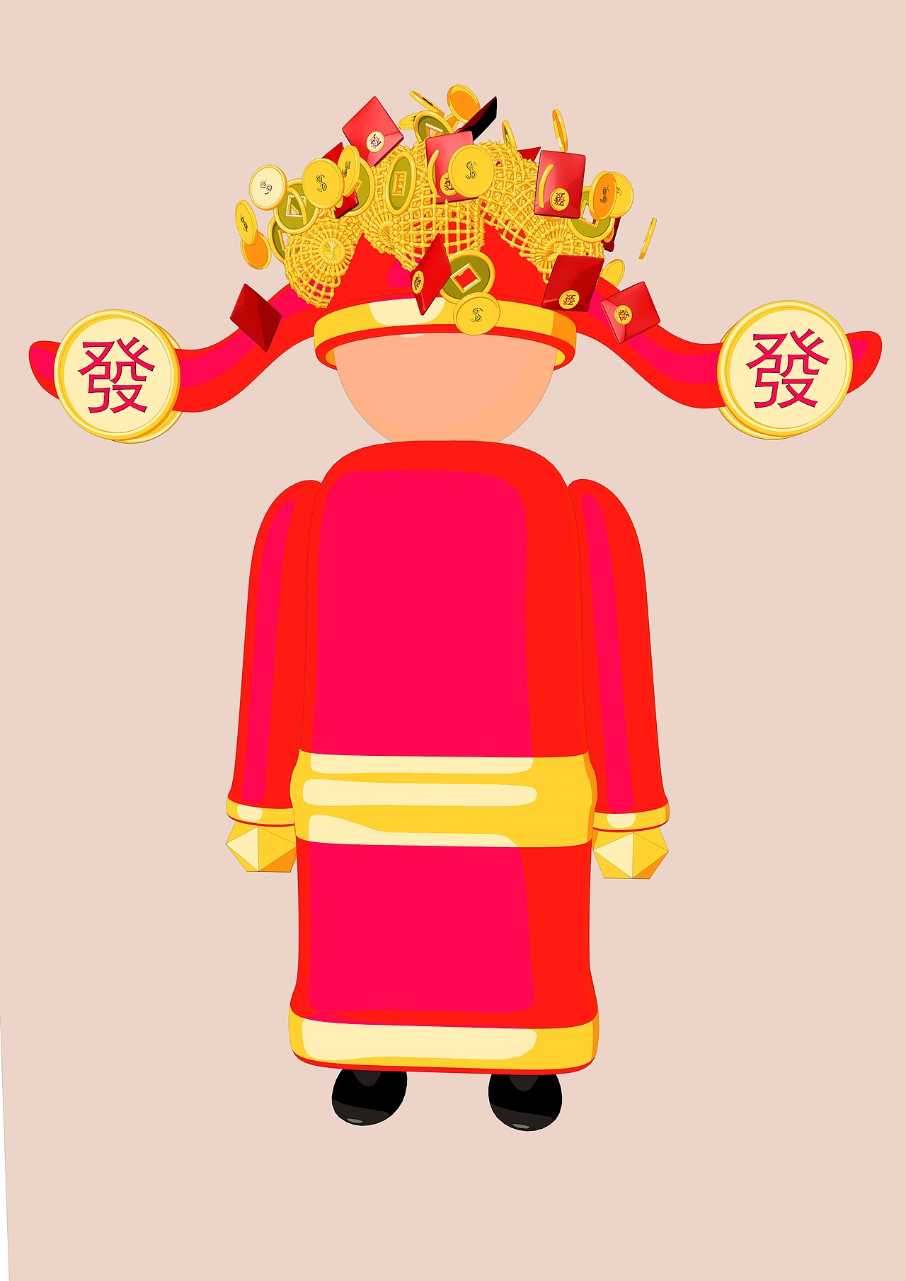 财神 金币 金条 红包 财源滚滚素材