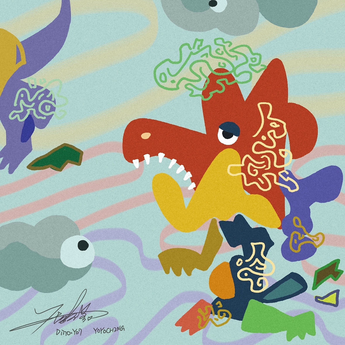 叠色块块-恐龙世界的每个角落|插画|商业插画|dinoyo7 - 原创作品 -