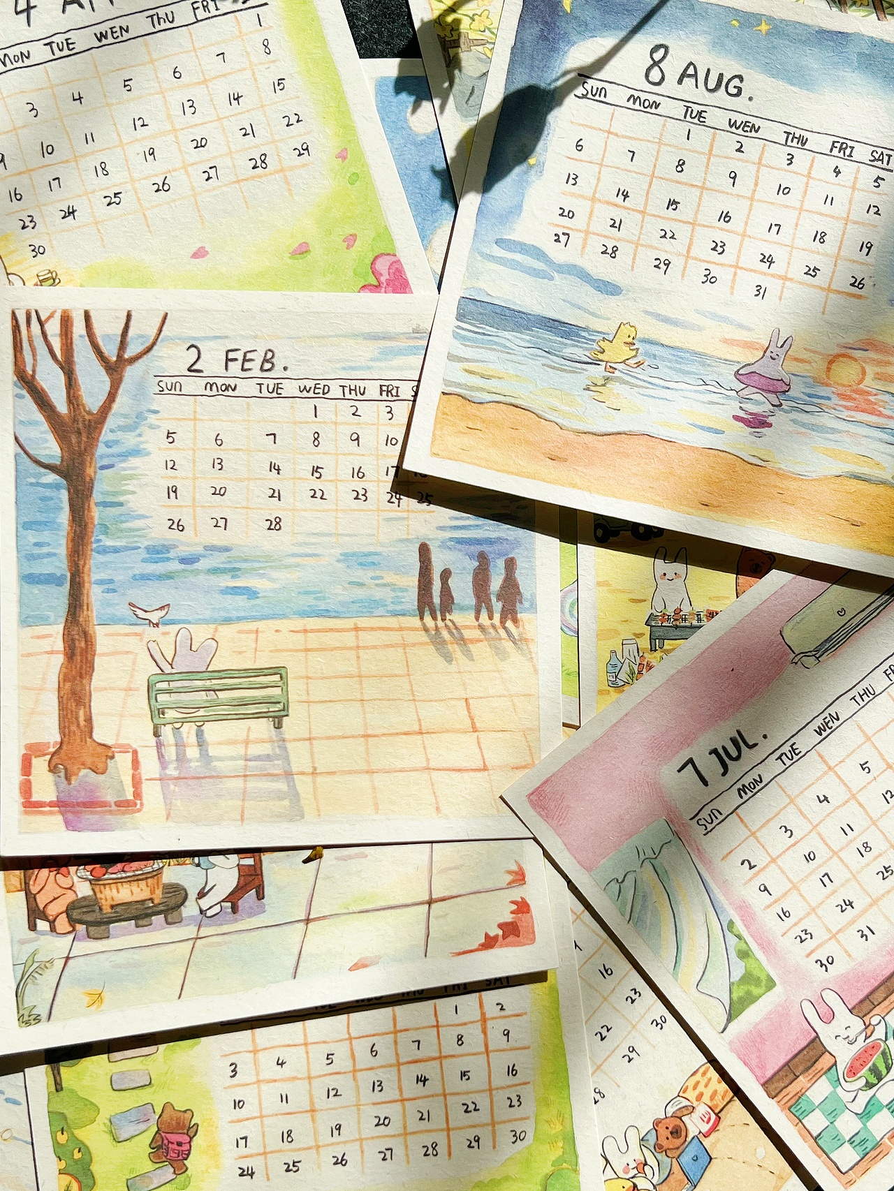 2023年日历｜和小兔子一起好好休息吧。