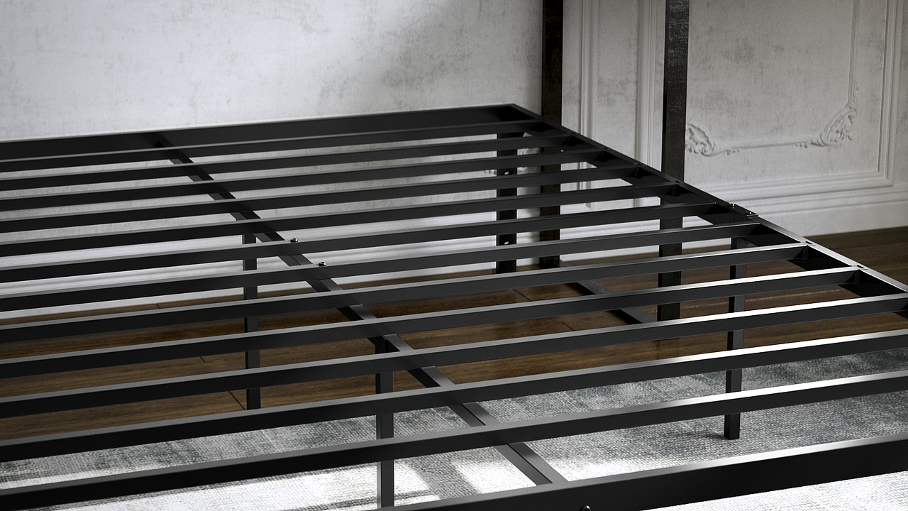 铁艺床架C4D三维产品展示动画