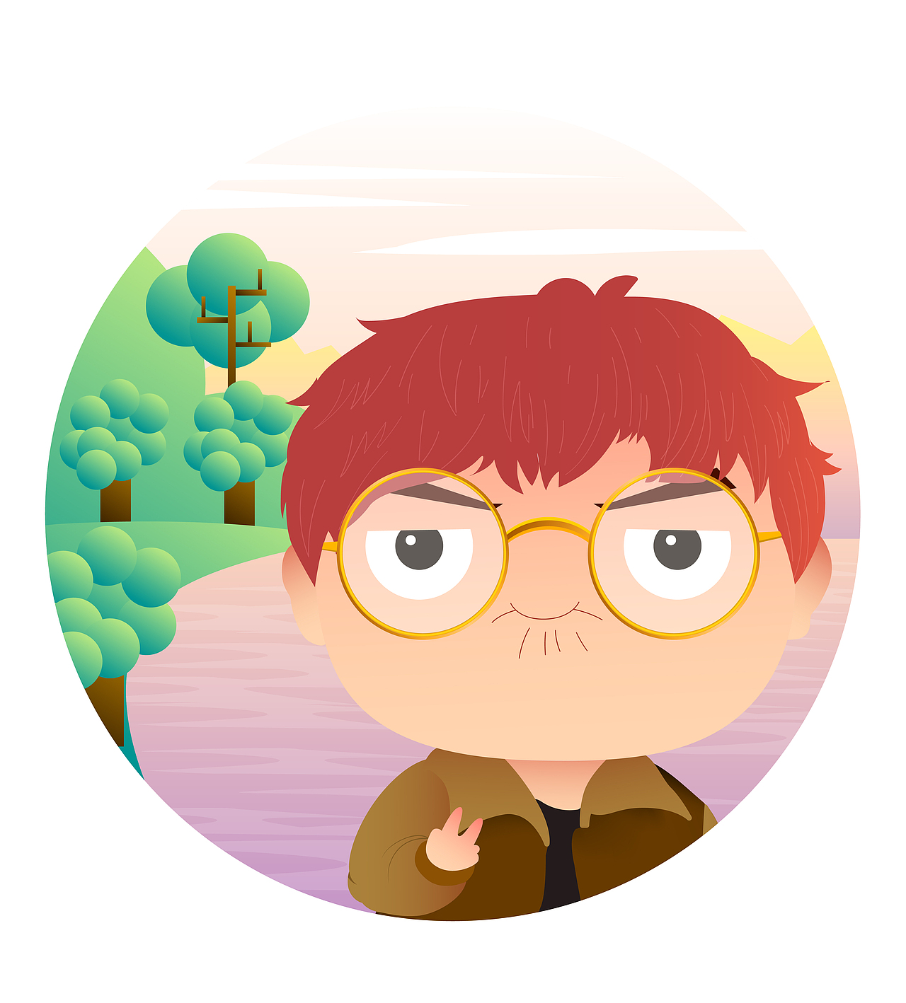 旅游景点打卡插画