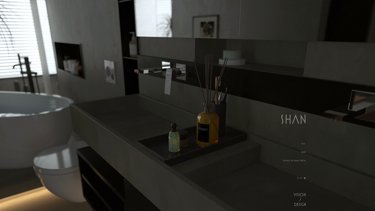 SHAN丨暗调系单身住宅设计及效果表现（图ZMjM0NjUwOTY4） - 家装设计 - 站酷设计师聿亘丨SHAN原创素材 - 站酷ZCOOL