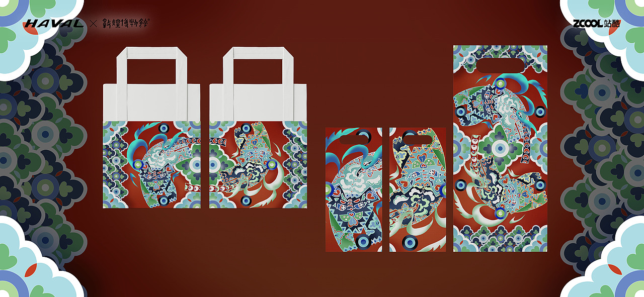 敦煌祥虎飞天图（图ZMjg2NDkxNjMy） - 品牌 - 站酷设计师蕙鹅原创素材 - 站酷ZCOOL