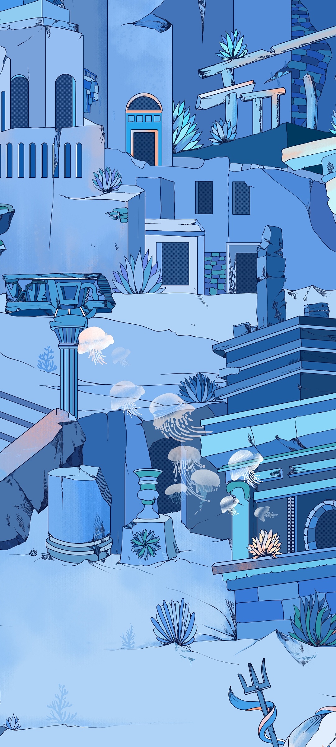 亚特兰蒂斯主题丝巾设计——《理想国》|插画|商业插画|zbc_better