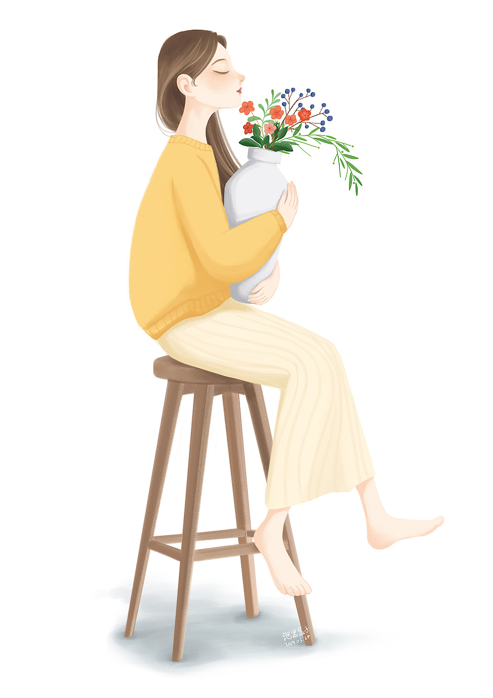 拿着花瓶的小仙女