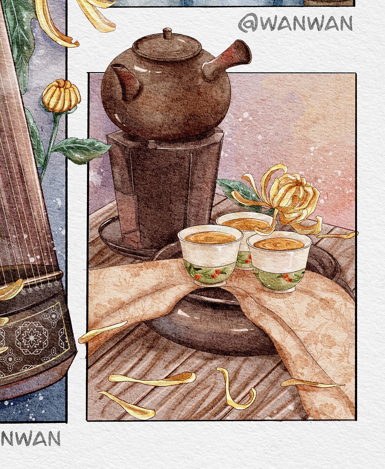 原创分镜插画｜十二花神之九月菊花（图ZMzE4NTkxMDY0） - 艺术插画 - 站酷设计师Z20490682原创素材 - 站酷ZCOOL