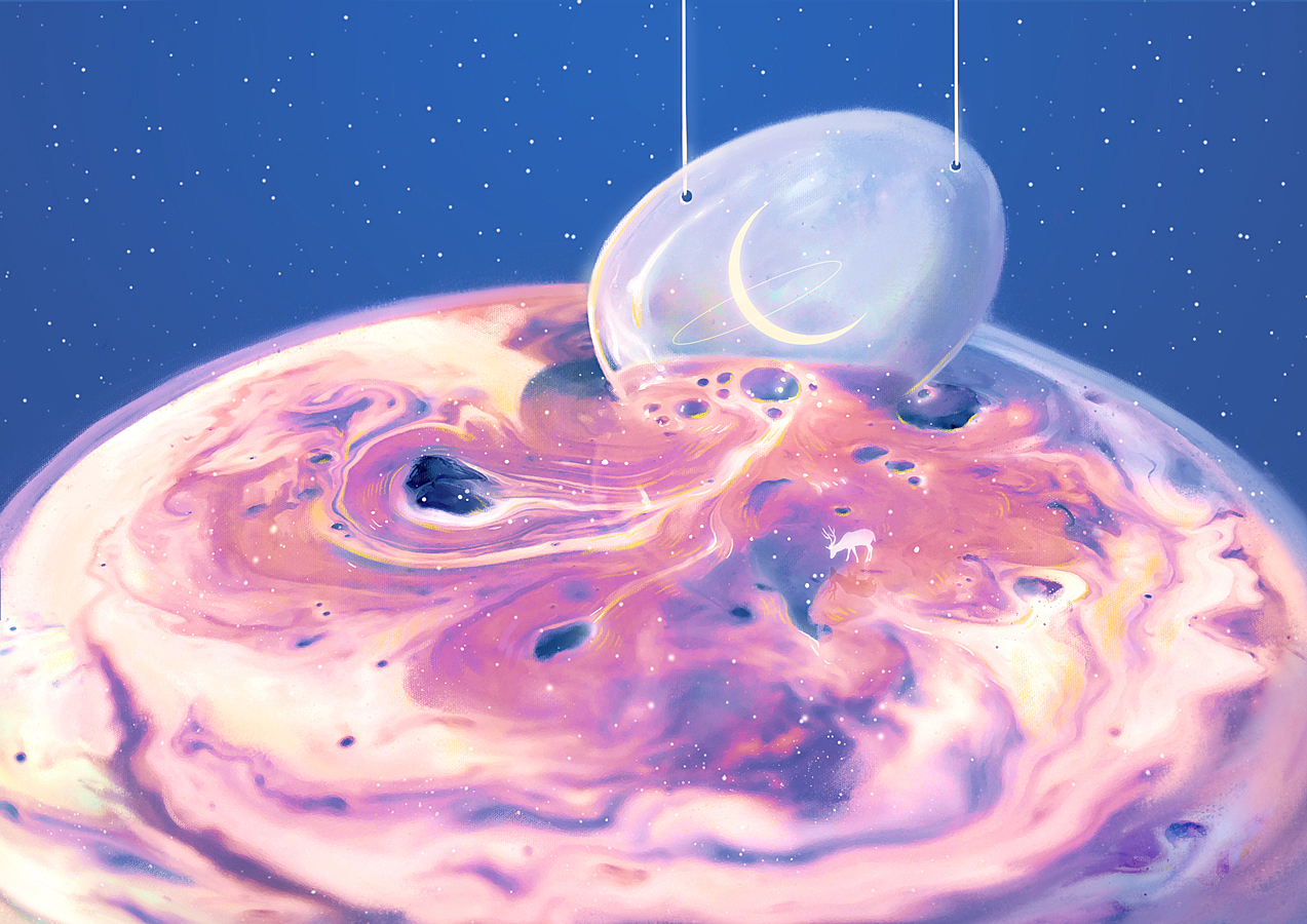 去宇宙了,回来给你带星星