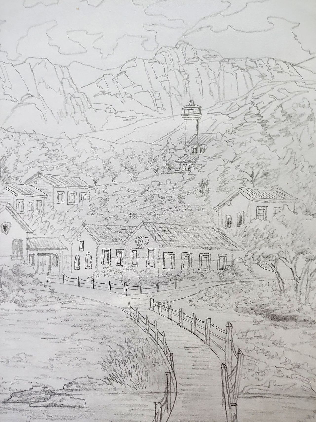 A3手绘｜春日乡村的风景④（图ZMzcwNDExODYw） - 创作习作 - 站酷设计师汤俊文MRTJW原创素材 - 站酷ZCOOL