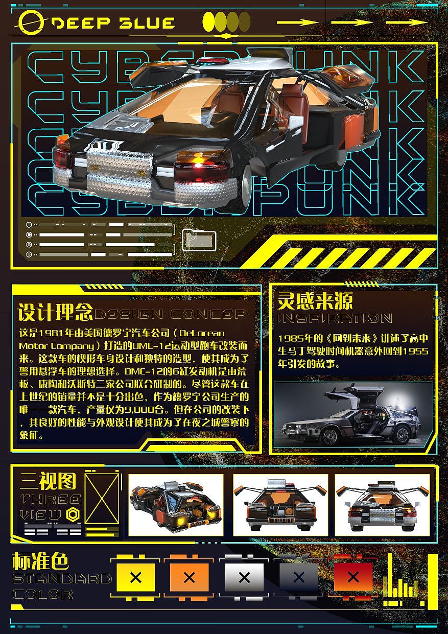 DMC_12未来警车展示排版（图ZMzY4NDIzOTQ0） - 宣传物料 - 站酷设计师SomnusOC原创素材 - 站酷ZCOOL