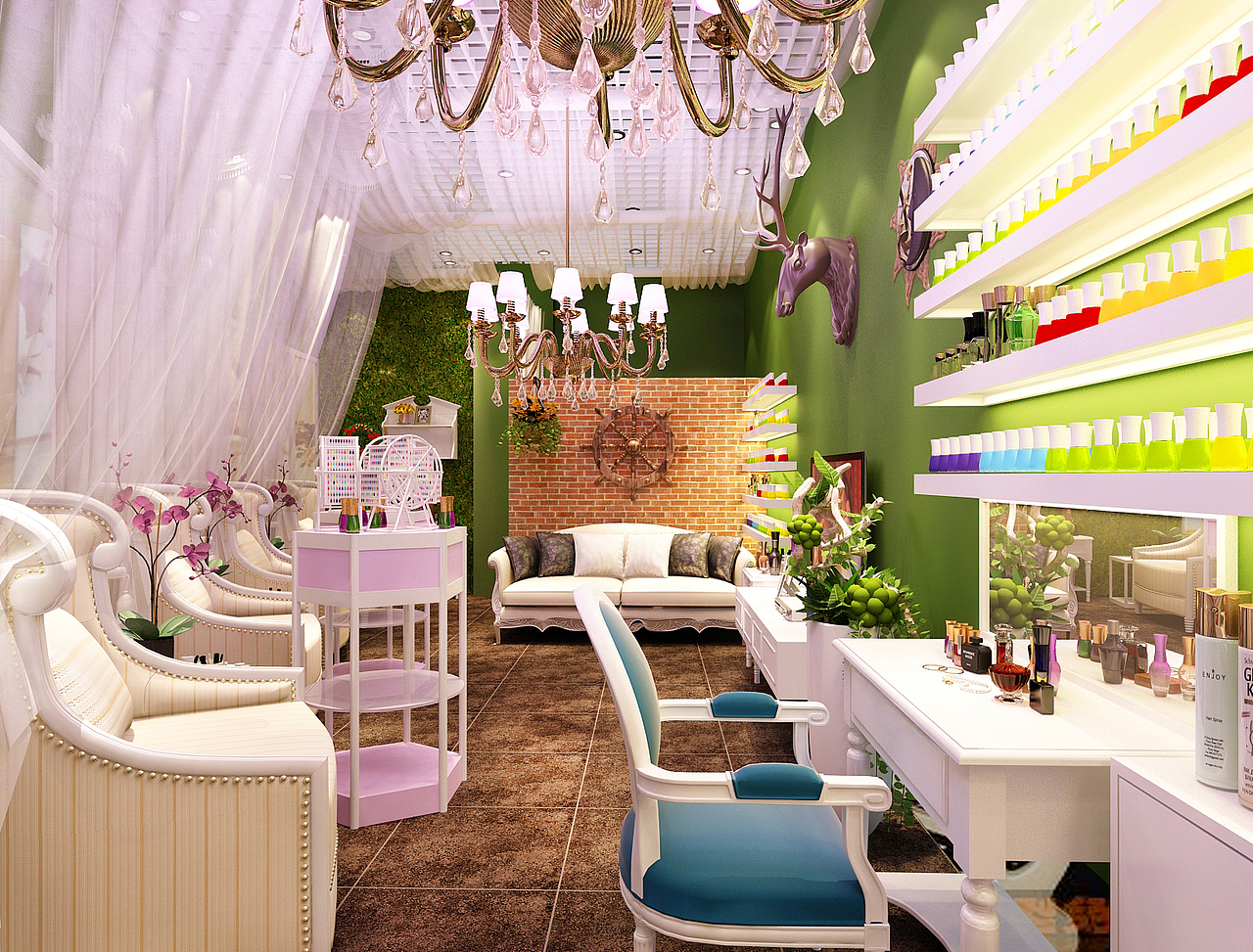 秘密花园成都美甲店装修公司丨成都美甲店设计公司