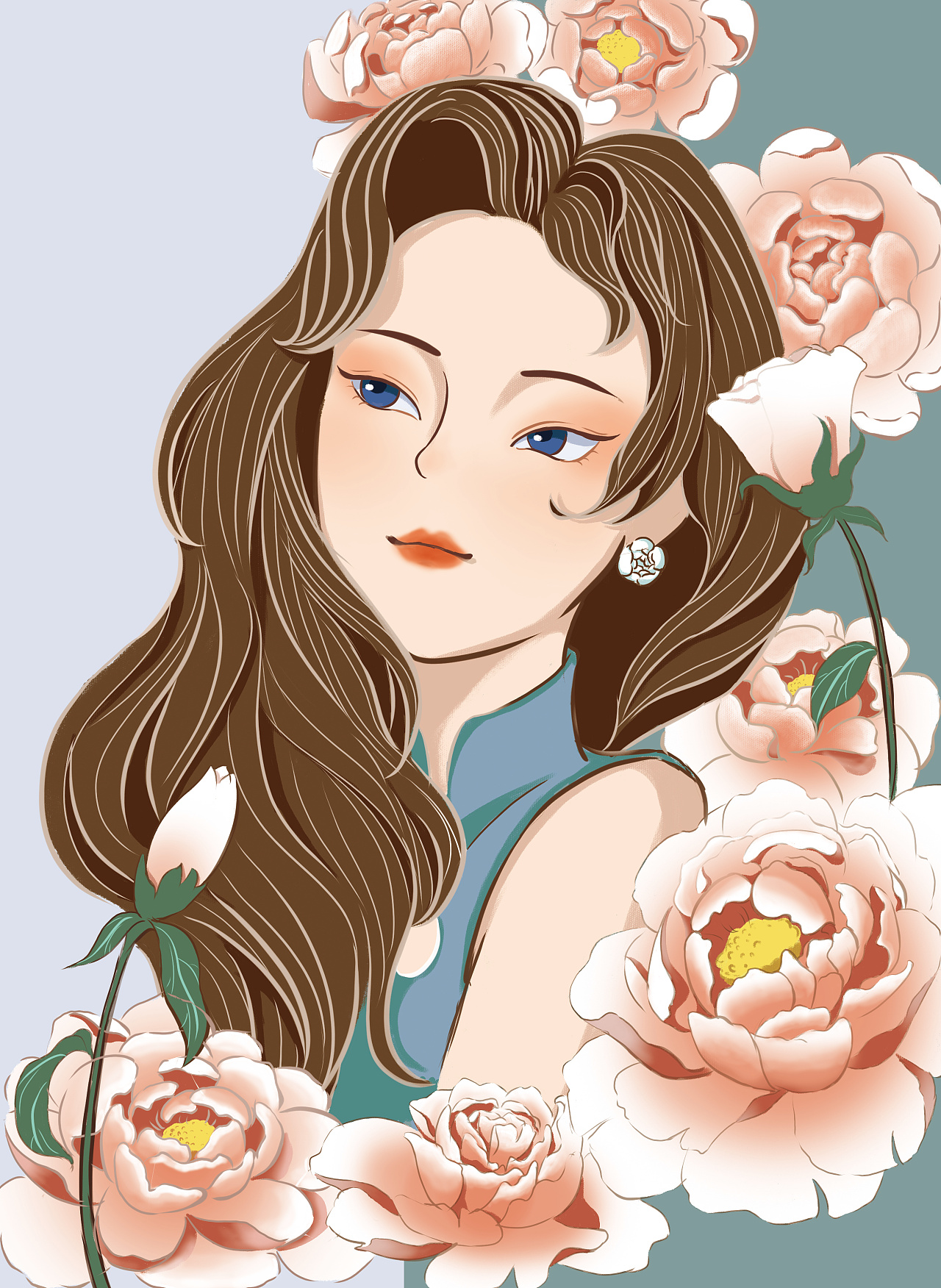 芍药花|插画|商业插画|yu吃鱼 - 原创作品 - 站酷 (zcool)