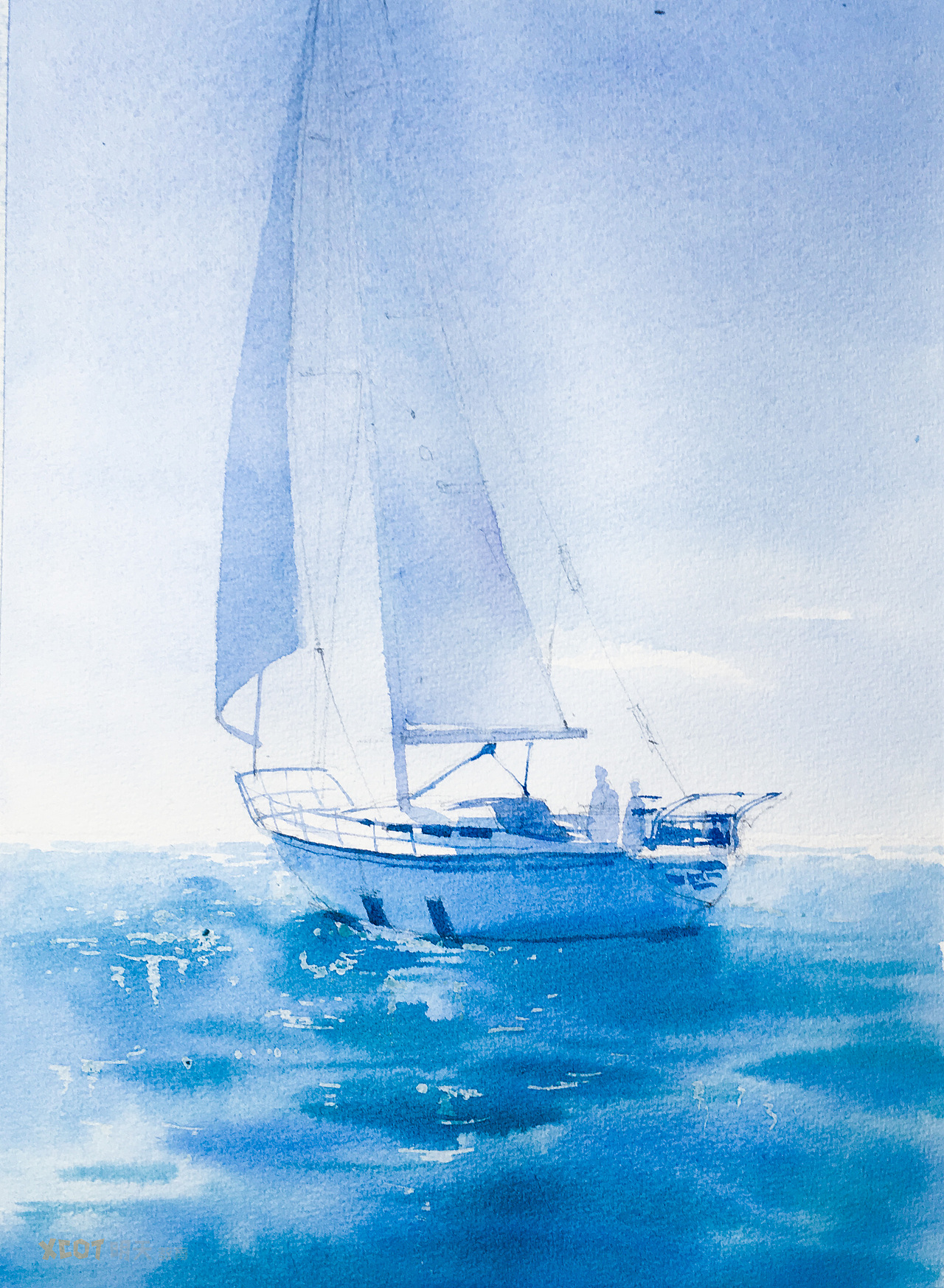 水彩画作 —帆船（图ZMTk1MzE1OTk2） - 艺术插画 - 站酷设计师明天教室原创素材 - 站酷ZCOOL