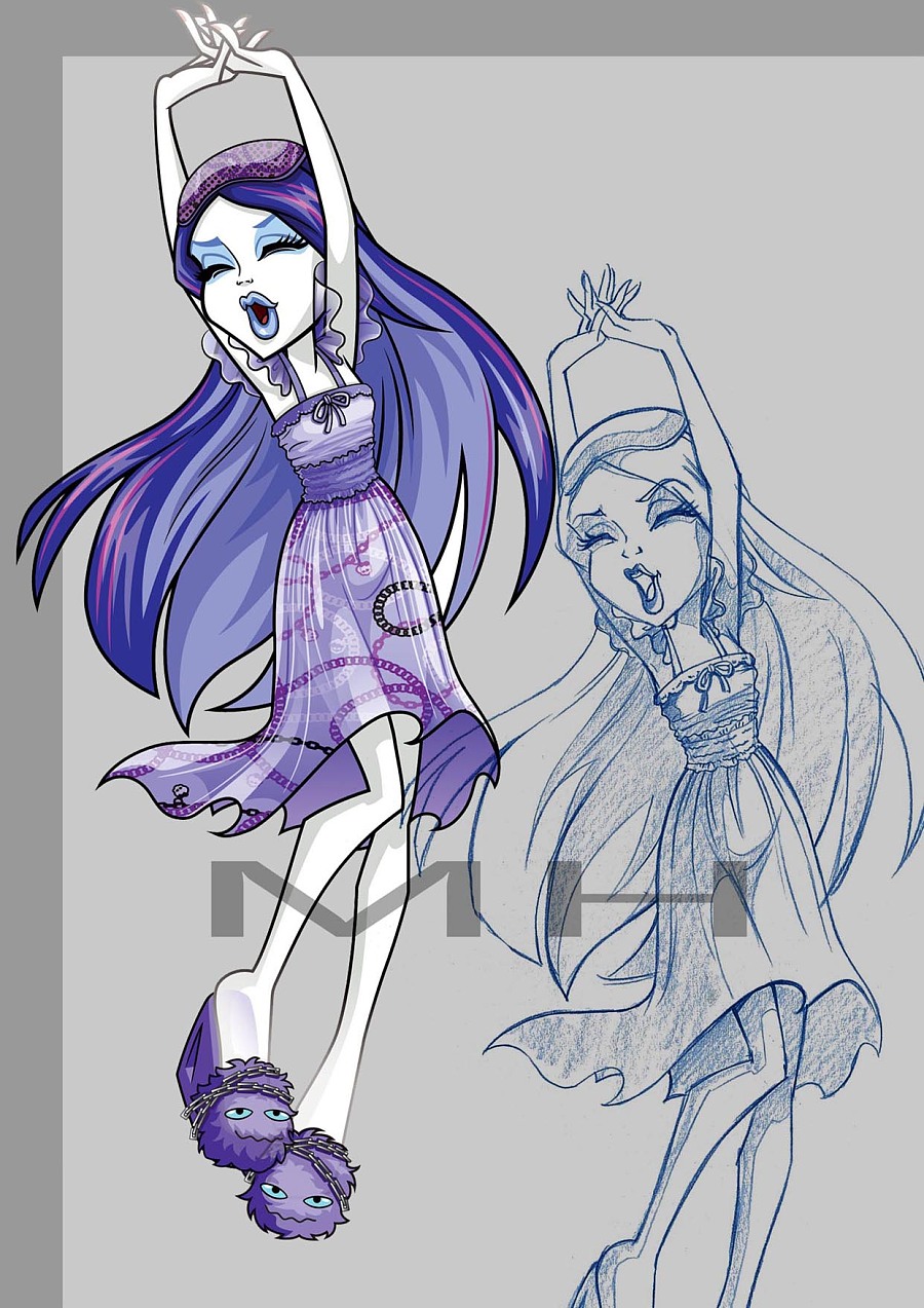 著名的《怪兽高中》人物插画