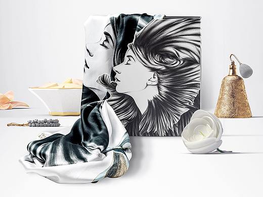 浮生若梦 | 原创手绘桑蚕丝大方巾