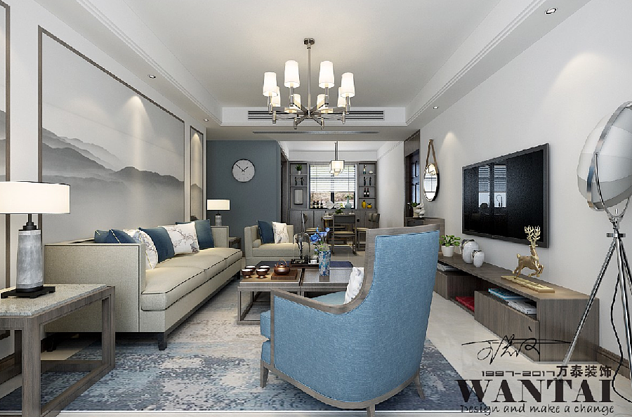 济宁装修公司：济宁【运河公馆】133平新中式装修方案（图ZMTM1NzQ3NjQ4） - 家装设计 - 站酷设计师济宁小郭原创素材 - 站酷ZCOOL