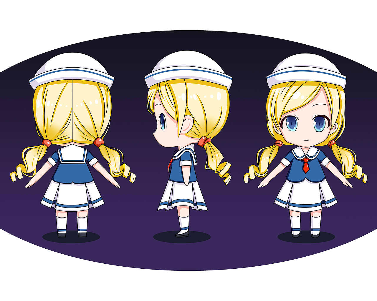 q版 漫画 三视图