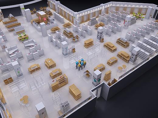 新款货架，卖场货架，名创货架，特大卖场布局图