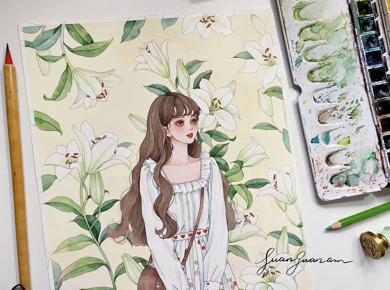 等待～花开🍃（图ZMjUzNzc5MTky） - 艺术插画 - 站酷设计师官官an原创素材 - 站酷ZCOOL