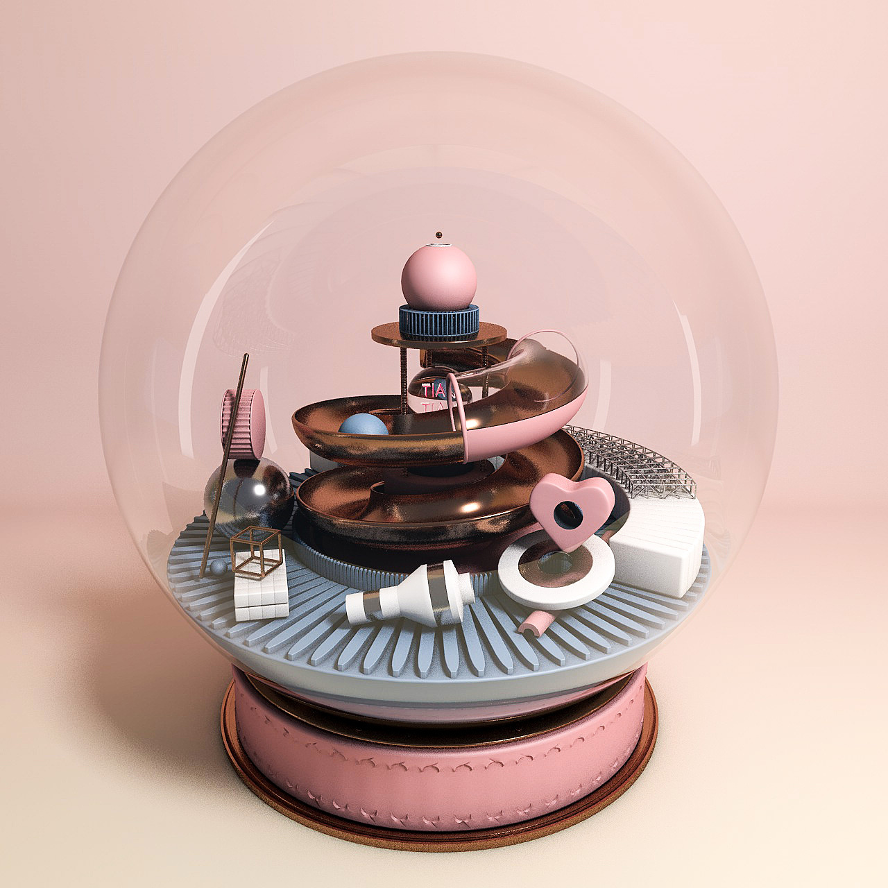 c4d水晶球小场景建模