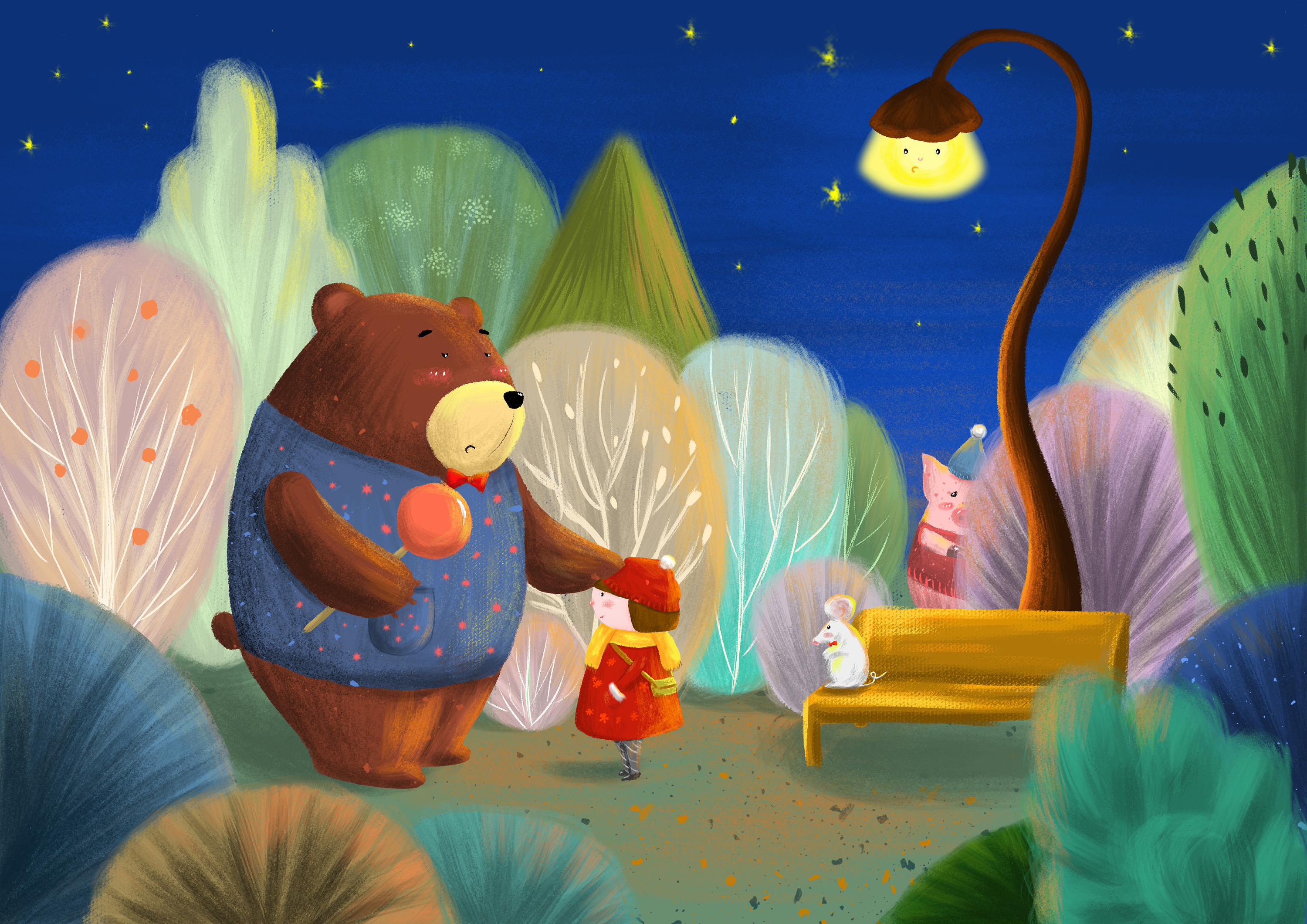 熊和小孩1|插画|儿童插画|yuna040 - 原创作品 - 站酷 (zcool)