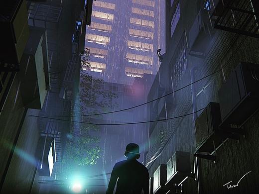 红衣服的群众演员，可以叫他“Rain Man”