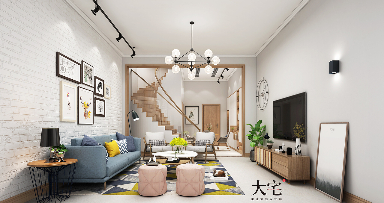 美迪大宅设计院丨长沙叠墅-龙湖-北欧风（图ZMjgwMzk1NjQ4） - 家装设计 - 站酷设计师美迪大宅设计院原创素材 - 站酷ZCOOL