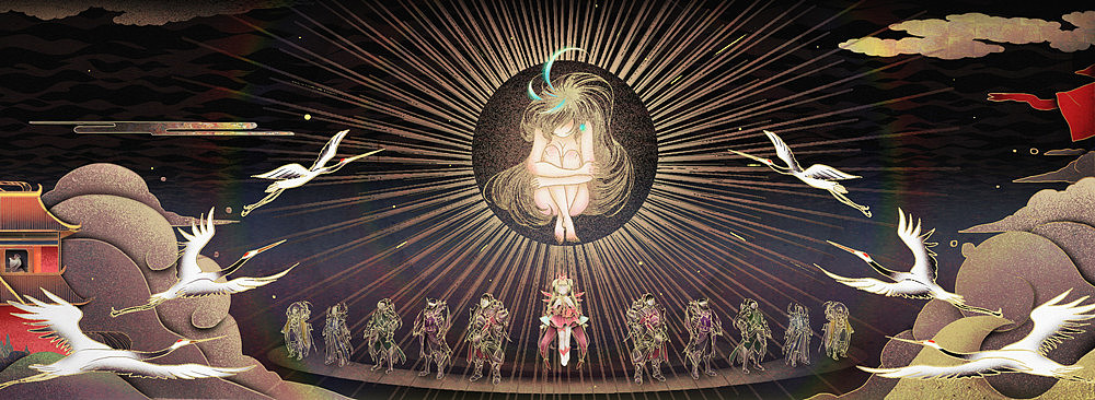 轩辕传奇山海经宣传插画长图