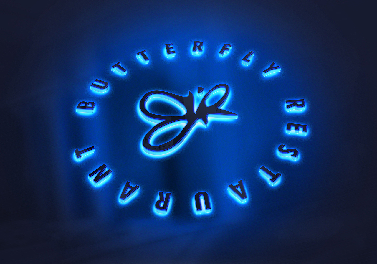 butterfly restaurant 蝶·餐厅logo设计
