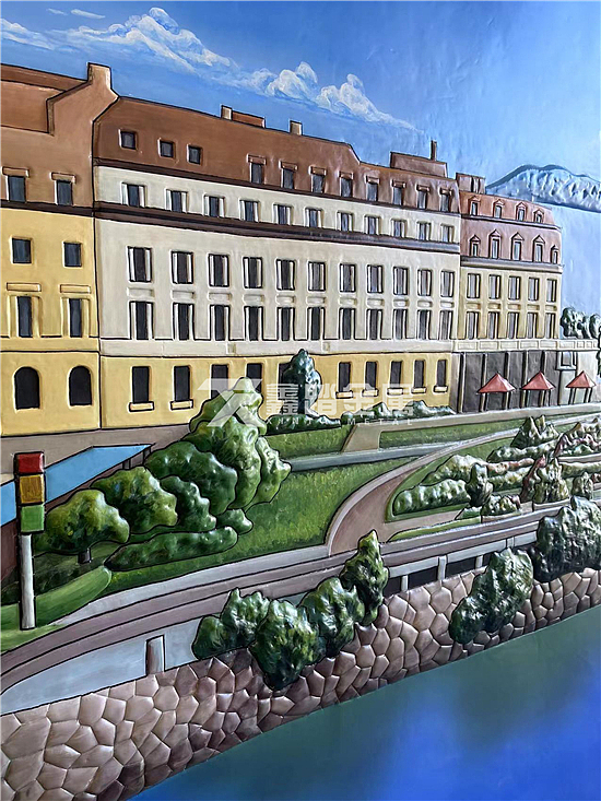 彩绘壁画墙体全铜浮雕手工锻铜园林景观艺术