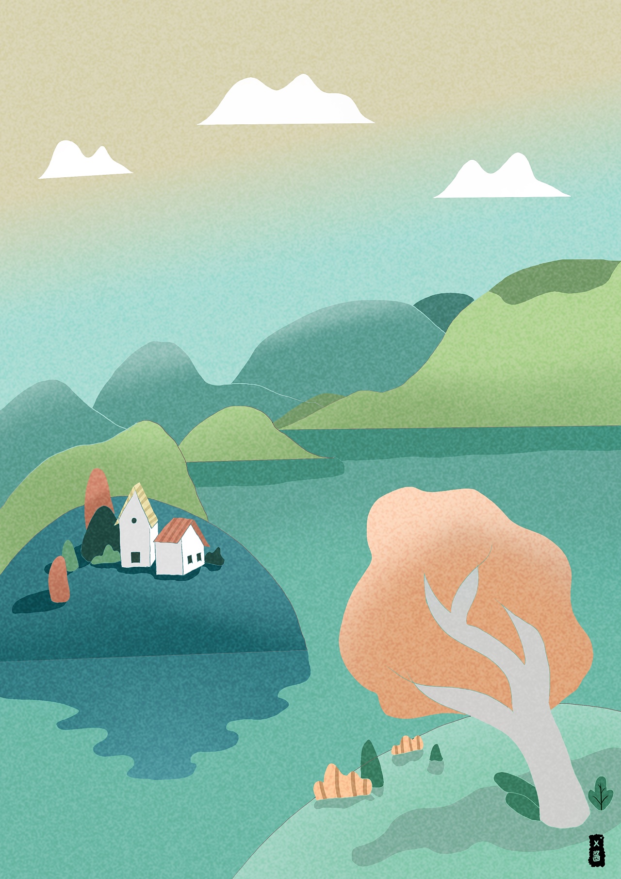 扁平|插画|艺术插画|你不要过来哇 - 原创作品 - 站酷 (zcool)