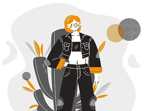 穿牛仔服的女孩