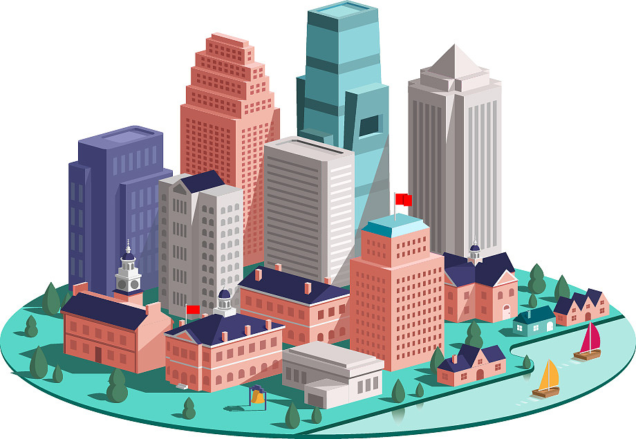 等距視角風(fēng)格城市場(chǎng)景插畫（圖ZMTI4MzQ4ODc2） - 創(chuàng)作習(xí)作 - 站酷設(shè)計(jì)師槍槍哥原創(chuàng)素材 - 站酷ZCOOL