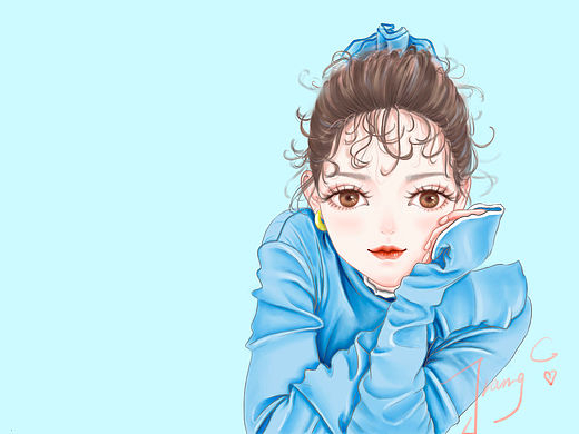 水彩人像