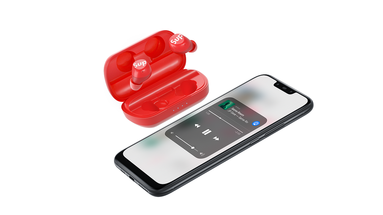 supreme蓝牙耳机渲染