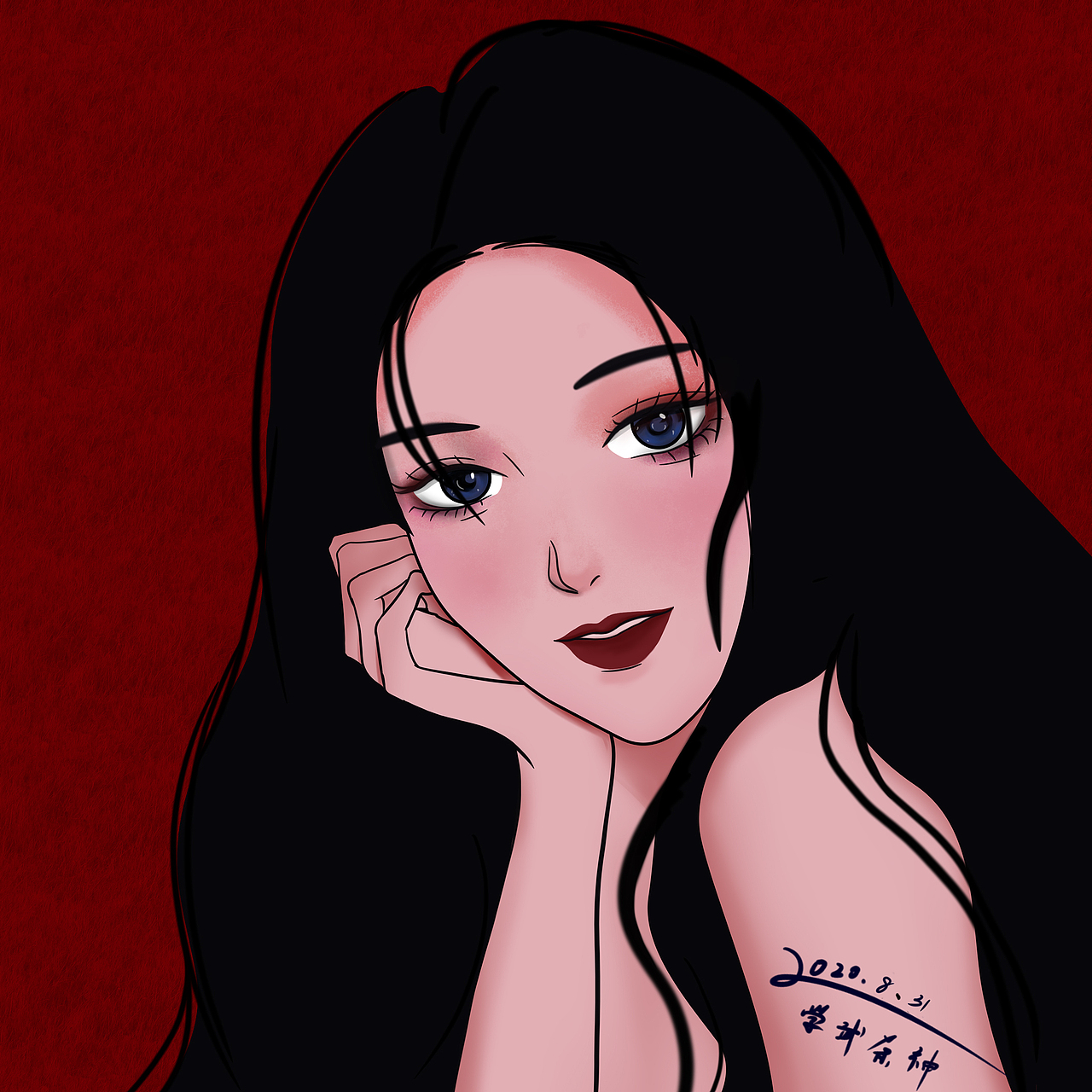 手绘头像插画简单板绘可爱头像