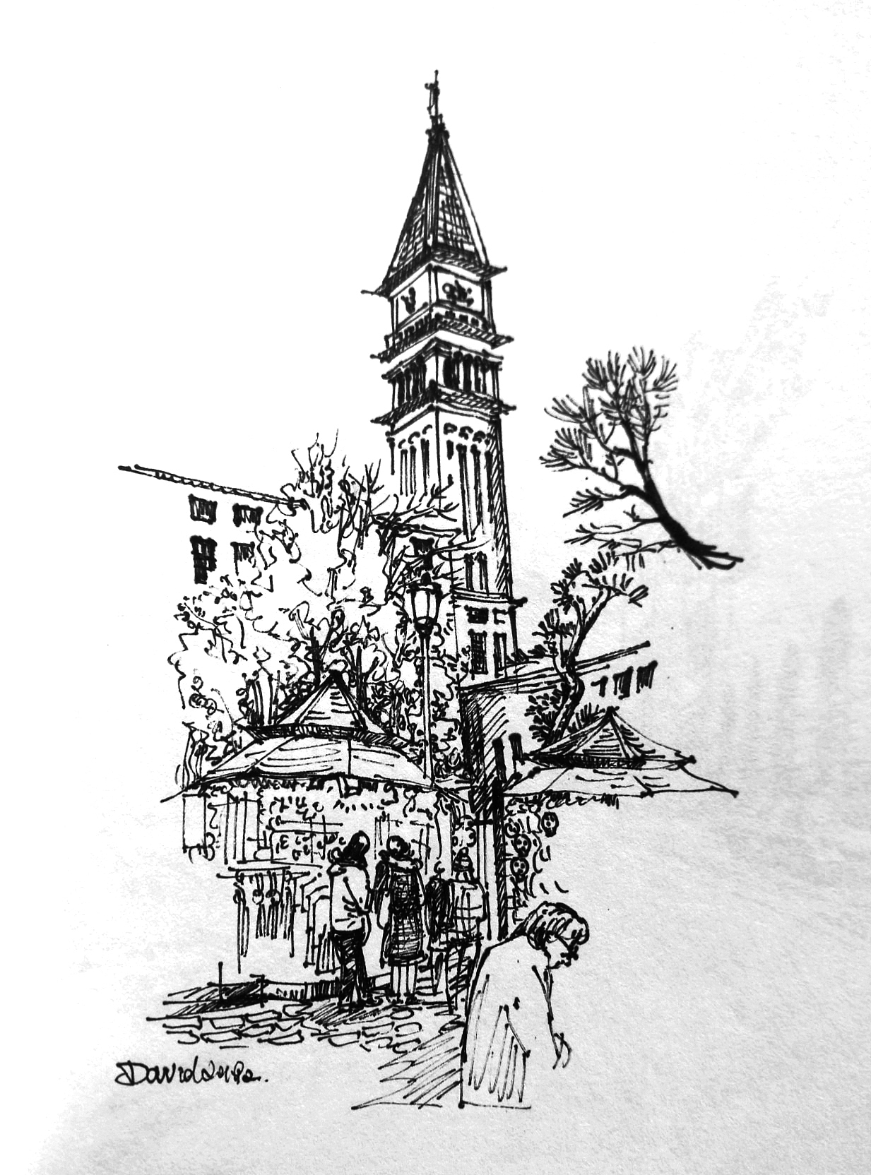 都市風(fēng)情速寫（圖ZMTY5ODM5MTEy） - 藝術(shù)插畫 - 站酷設(shè)計(jì)師David老張?jiān)瓌?chuàng)素材 - 站酷ZCOOL