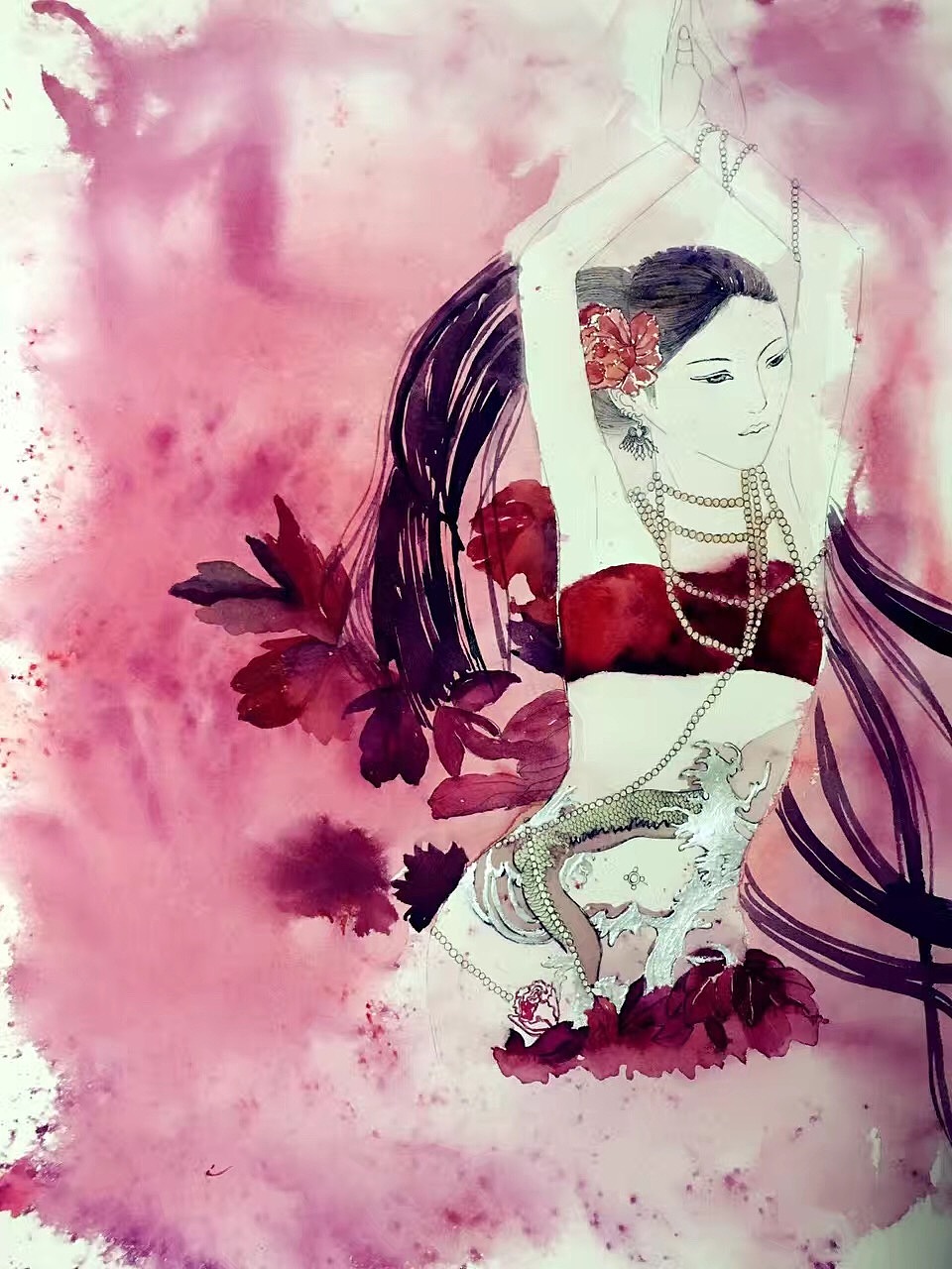 水彩表现方式临摹张小白插画