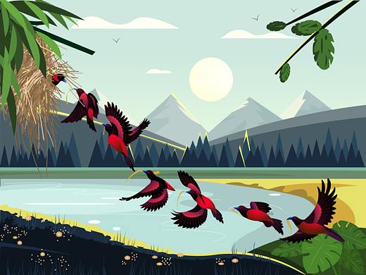 筑巢（個(gè)人主頁-ZNDE0MDIxMTY=） - 藝術(shù)插畫 - 站酷設(shè)計(jì)師Vera一瑩原創(chuàng)素材 - 站酷ZCOOL