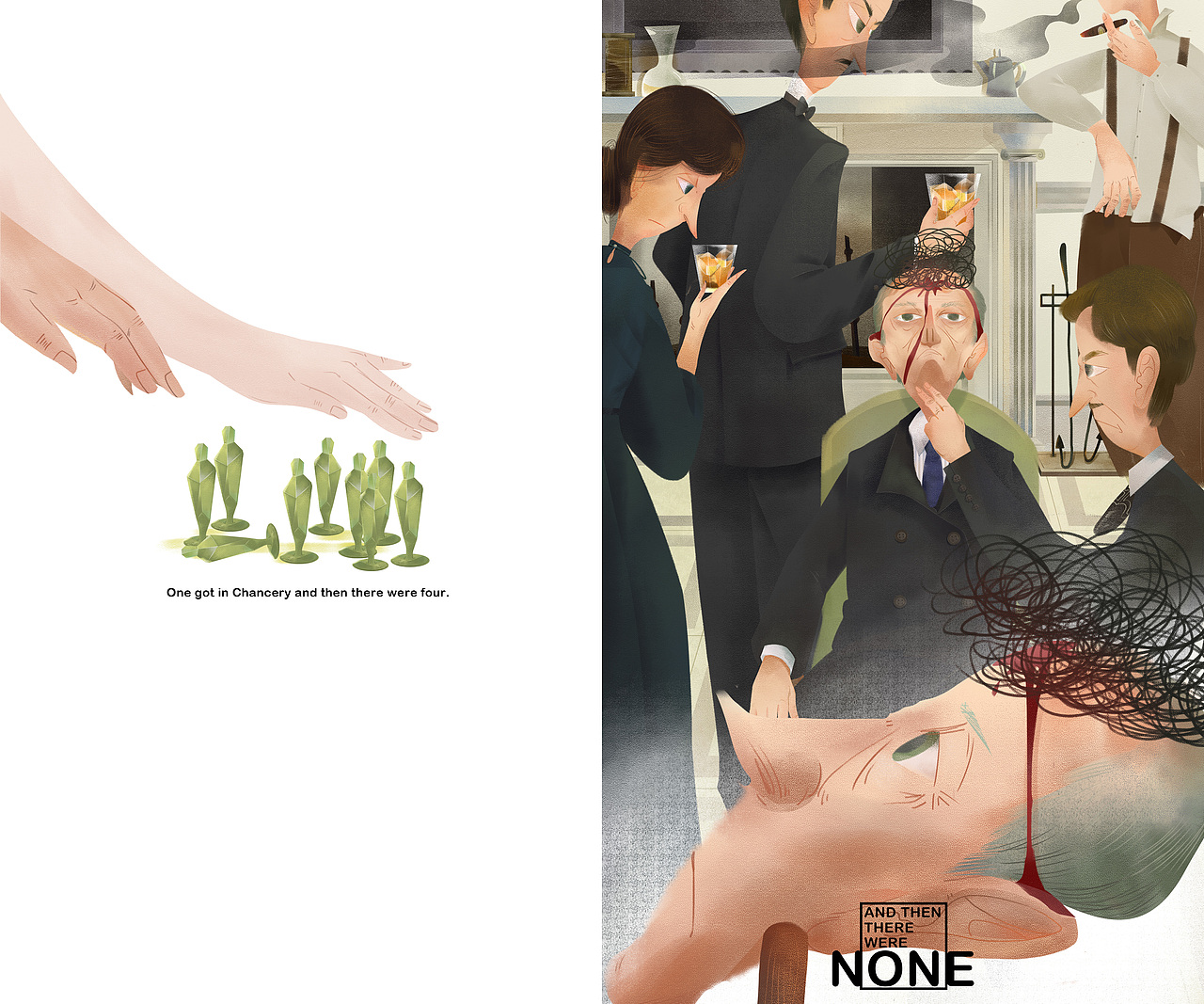 And Then There Were None无人生还--插画（一）（图ZMTQzMDg0NTY0） - 艺术插画 - 站酷设计师夏小花与旺达原创素材 - 站酷ZCOOL