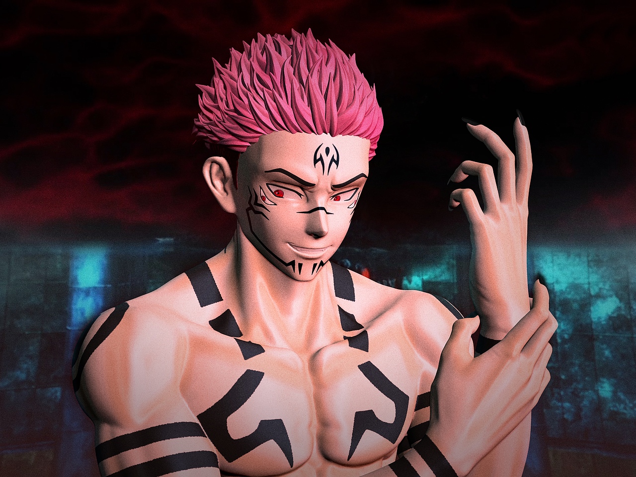 咒术回战：两面宿傩（图ZMjQ4NzY5NzQ0） - 人物/生物 - 站酷设计师十温原创素材 - 站酷ZCOOL