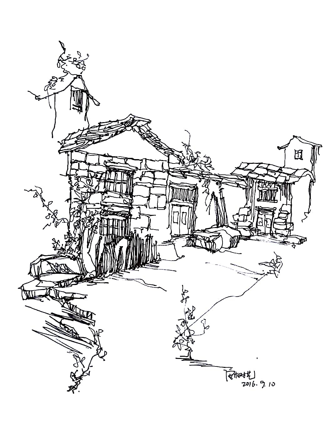 太行山速写写生作品（图ZMTA5MjMzODQ4） - 商业插画 - 站酷设计师树皮zk原创素材 - 站酷ZCOOL