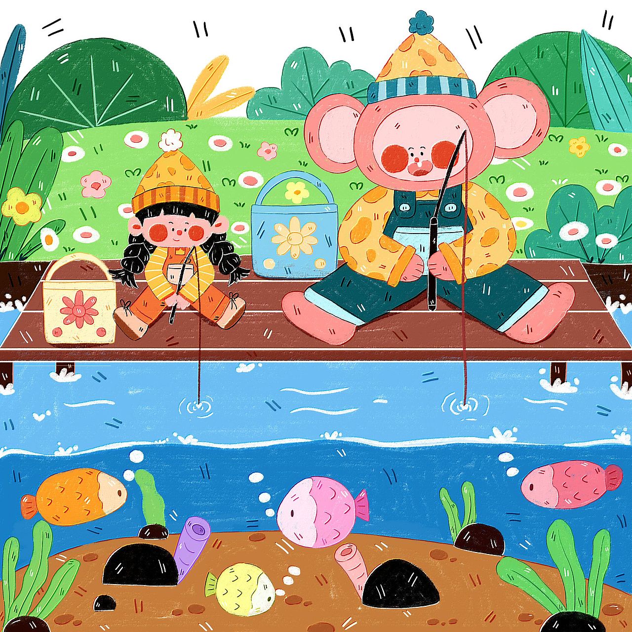 小女孩和大耳朵的系列插画（图ZMzYwMTU0NjYw） - 儿童插画 - 站酷设计师时乐LY原创素材 - 站酷ZCOOL