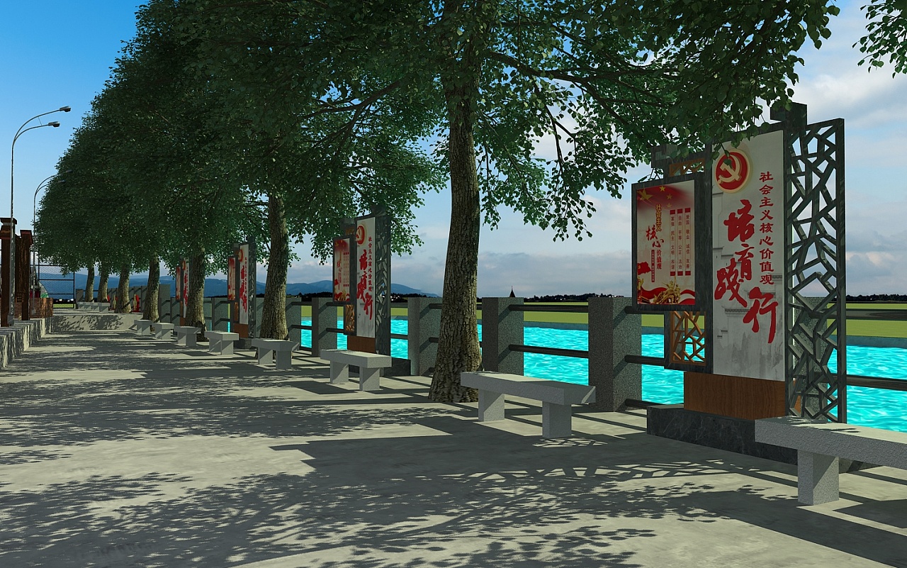 村史文化场景布置设计3d效果图