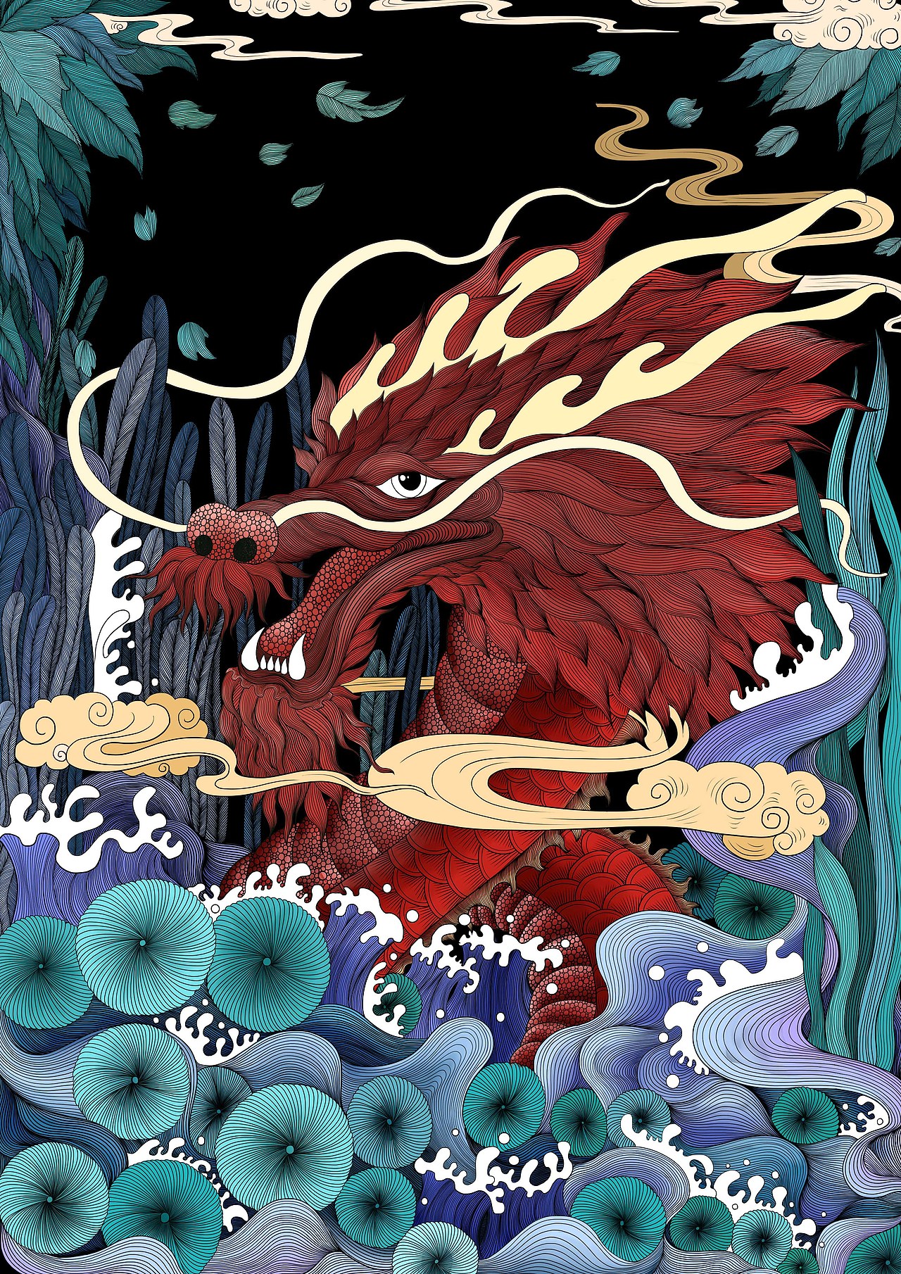 龙（图ZMTA3NTYwNDg0） - 商业插画 - 站酷设计师陈小橙CR原创素材 - 站酷ZCOOL