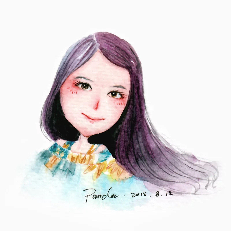 水彩卡通人物头像