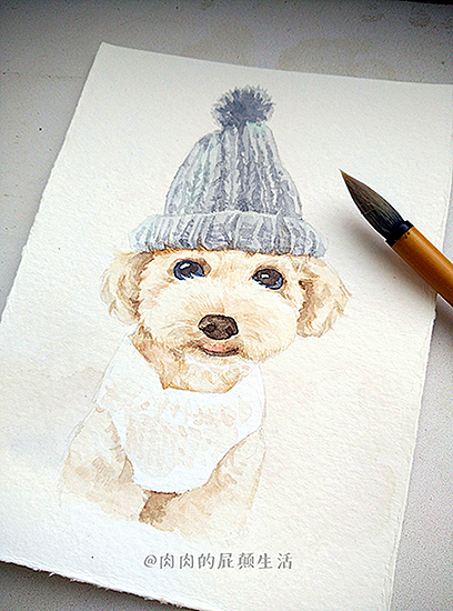 水彩狗狗（圖ZNTQyNzAwMDg=） - 藝術(shù)插畫 - 站酷設(shè)計(jì)師Airlsa原創(chuàng)素材 - 站酷ZCOOL