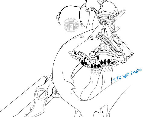 绝区零艾莲线稿版本