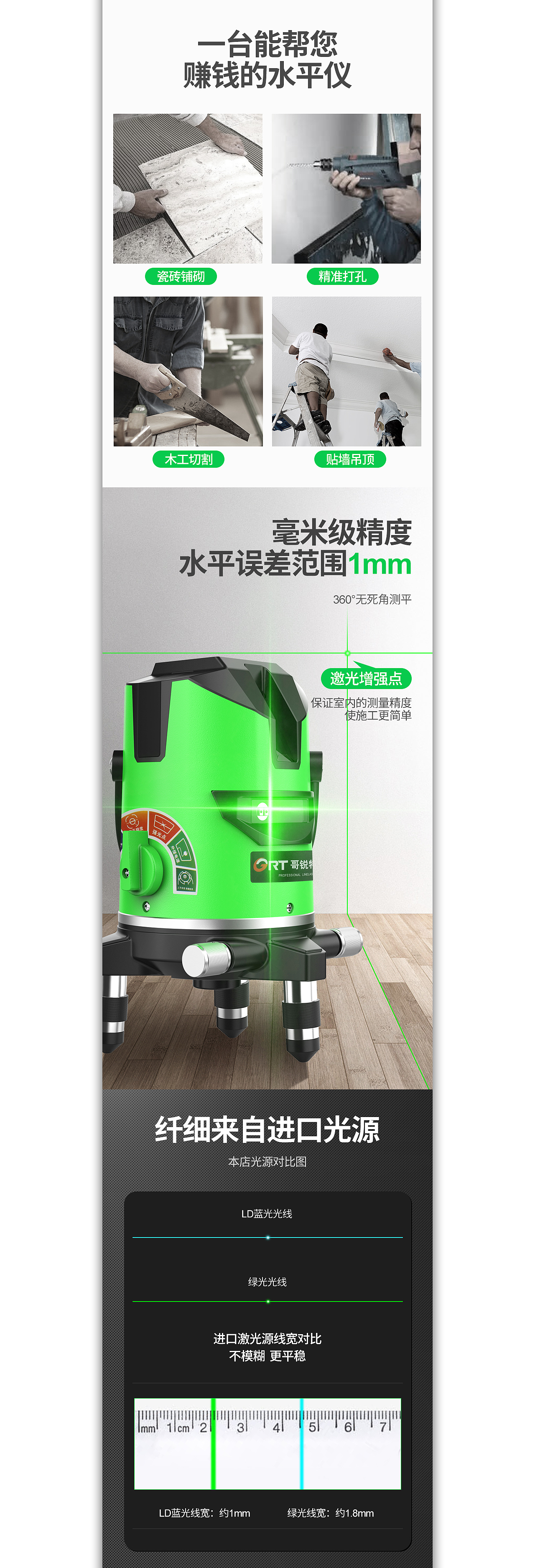 水平仪详情页设计——家装工具类目(2)