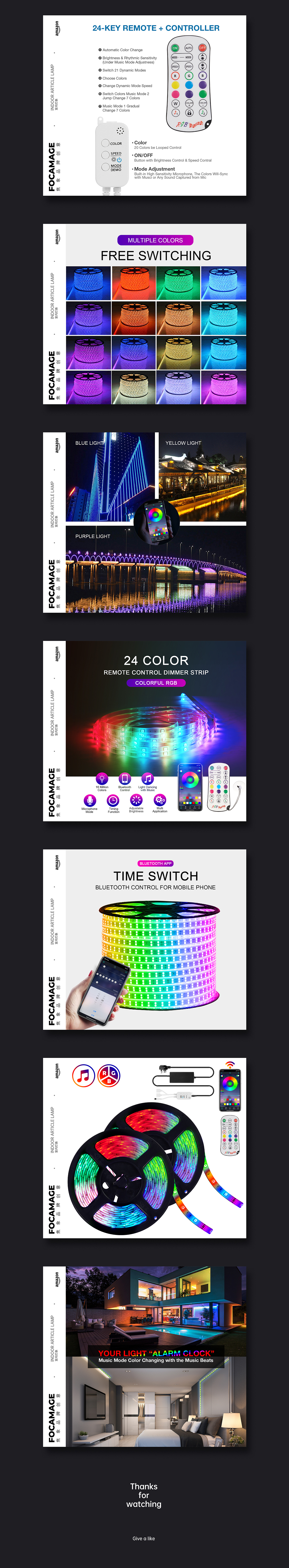 亚马逊案例-2款室内灯带︱焦象品牌创意